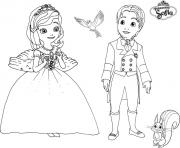 princesse sofia et prince james dessin à colorier